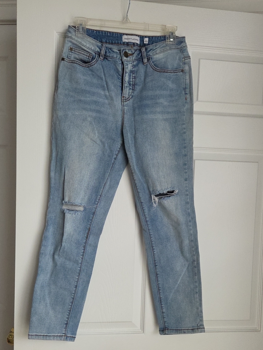 Gibson Latimer Light Blue Distressed Skinny Jeans